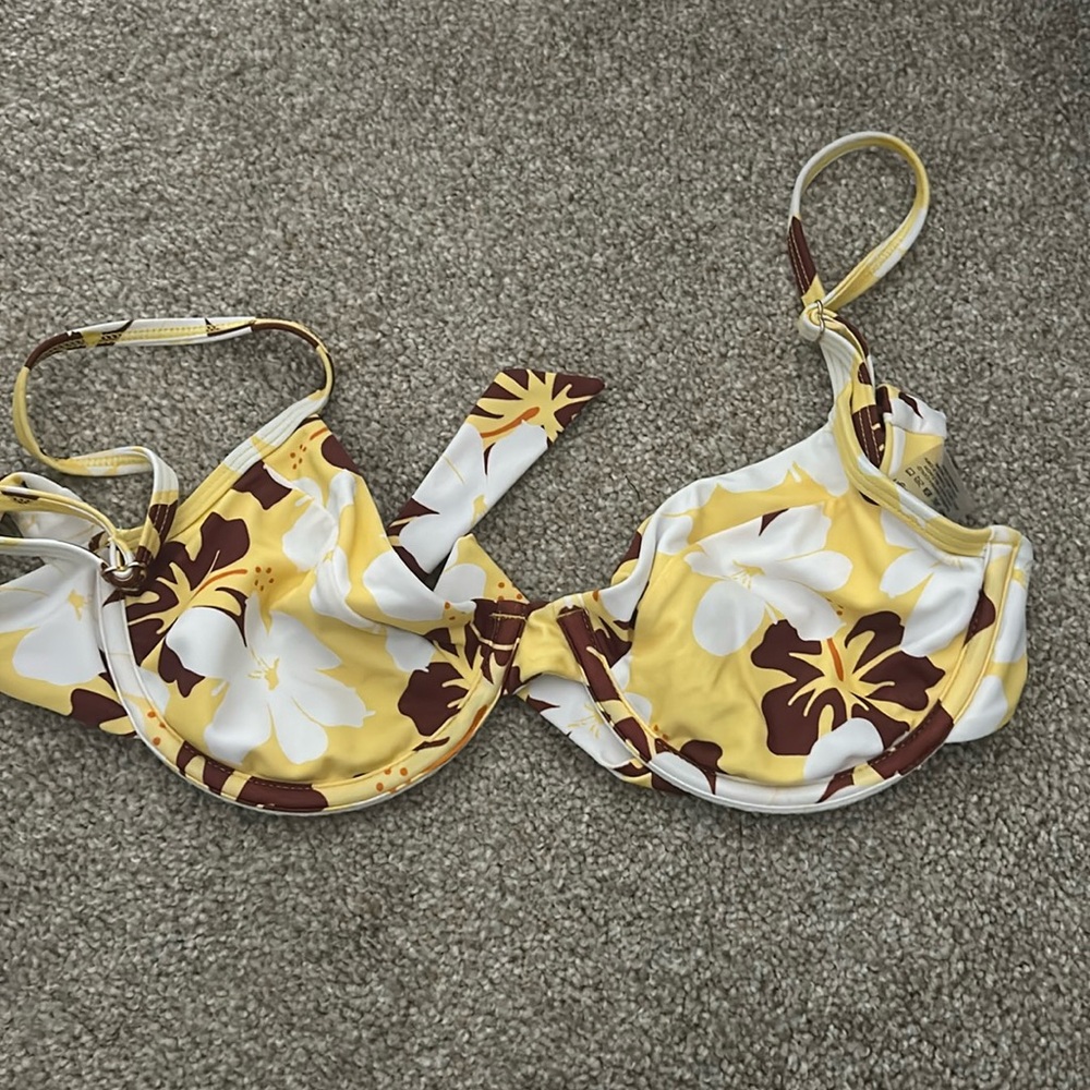 Blackbough Yellow White Floral Underwire Bikini Top